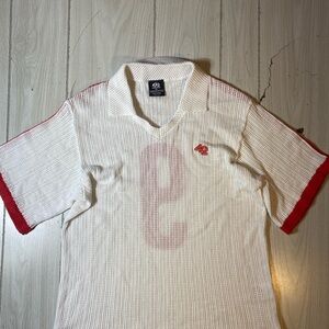 footytwo Polo Shirt Mens XL White Knit Short Sleeve Collared England Soccer